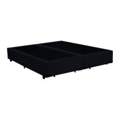 Cama Box Casal Bipartido Principe das Camas Suede Preto 138x188x40