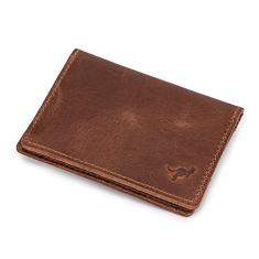 Carteira Masculina Porta Cartão Slim Couro Bovino (Marrom)