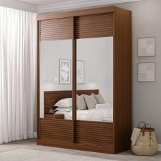 Guarda Roupa Solteiro 2 Portas com Espelho Samambaia CabeCasa MadeiraMadeira Freijó