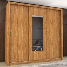 Guarda-Roupa Casal Paula 3 Portas com Espelho Carioca Móveis, Cinamomo