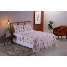 Jogo de Cama Casal King 4 Peças Micropercal 400 Fios Com 2 Fronhas e L