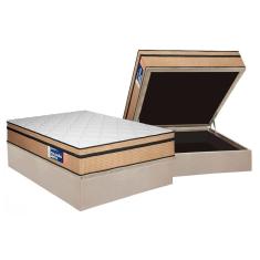 Cama Box Baú Casal: Colchão Espuma D33 Plumatex D45 Selectus + Base crc Suede Clean (138x188)