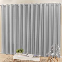 Cortina Madri Para Trilho Comum Tecido Semi Blackout 2,00M X 1,70M - Cinza