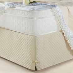 Saia Cama Box Queen Tunísia Matelada C/ Pingente Bege