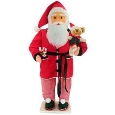 Boneco Natalino Papai Noel Dorminhoco Ursinho Pijama De 90cm