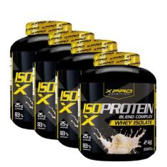 Kit 4x Whey Protein Isolado Iso Blend Complex 2Kg XPro Nutrition, BAUN