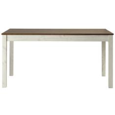 Mesa de Jantar de Madeira Maciça Branco Envelhecido - Pense Dentro da 