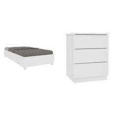 Cama Box Solteiro Mônaco e Mesa de Cabeceira Veronna - Tcil Móveis