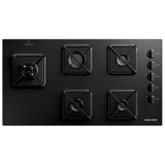 Cooktop 5 Bocas a Gás Super Chama Lateral BDS85AE Brastemp, Preto, Biv