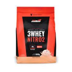 Whey Protein 3W Nitro2 900G Refil Morango - New Millen
