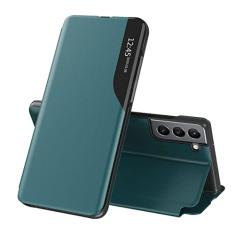 COTDINFOR Capa para Samsung Galaxy S22 Plus, couro transparente com suporte magnético, capa protetora à prova de choque, verde Windows
