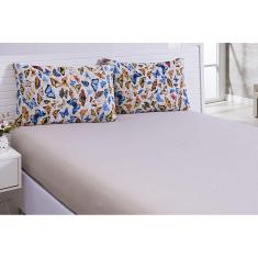 Lençol De Malha  Casal Padrão 3 Peças Cáqui