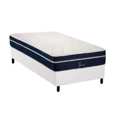 Conjunto Box Solteiro: Colchão Molas Polar Ensacadas Garnet + Base Crc Courano White (88x188)