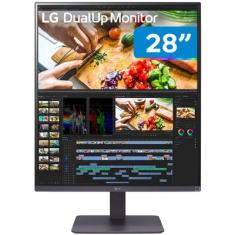 Monitor Ergo Dualup LG 28",  HDR 10, DCI-P3 98%,  IPS, 60Hz, 5Ms, HDMI e  Displayport, USB-C - 28mq780-b