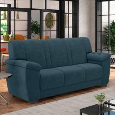 Sofá 3 Lugares Luizzi Roma II com 175cm de Largura e Revestido em Veludo