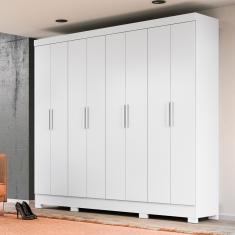 Guarda Roupa Casal 8 Portas 4 Gavetas Diplomata Moval - Branco