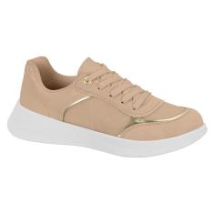 Tênis Feminino Beira Rio Casual com Detalhes Dourados - 4306.101 - Lançamento