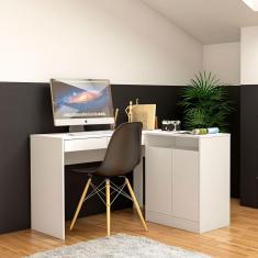 Mesa de Canto para Computador Politorno Portugal com 2 Gavetas e 2 Portas 