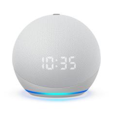 Smart Speaker Amazon Com Alexa E Relógio Echo Dot 4 Geração Branco Branco
