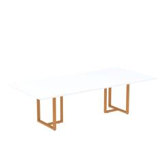 Mesa de Reunião Retangular 200x90cm Mr2000p25tub Branco/Laranja Picasso