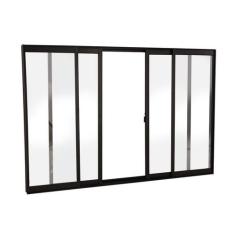 Janela de Correr em Alumínio 100 x 100 x 6 cm 4 Folhas V. Incolor Pret