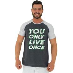 Camiseta Tradicional Manga Curta MXD Conceito You Only Live Once, Pret