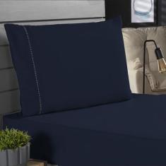 Jogo de Cama Classic Solteiro Percal 400 Fios Ponto Palito 02 Peças, A