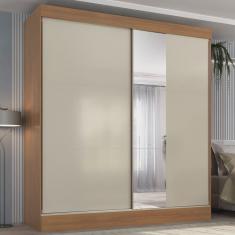 Guarda-roupa Casal Flex com Espelho 2 Portas 3 Gavetas Pantanal