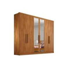 Guarda Roupa 6 Portas c/ Espelho e 6 Gavetas Rizon Plus Cumaru - Novo 