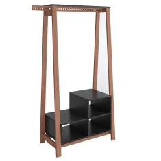 Guarda-Roupa Closet Lara Amêndoa/Preto Gran Belo