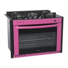 Fogao a Gas de Embutir 5 Bocas Venax Gaudi Prisma Vitreo Pink, Pink, B