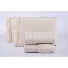 Jogo Lençol Casal 3 peças 100% algodão 400 fios - Palha