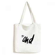 Bolsa de lona com citação divertida e escrita à mão, bolsa de compras casual