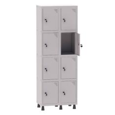 Armário Guarda Volume Locker Roupeiro 2 Vãos 8 Portas Aço GRF502/8 Cin