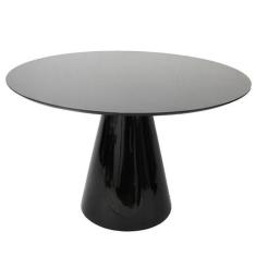 Mesa de Jantar Cone 120 cm Tampo Laca - Personal Decor, Preto