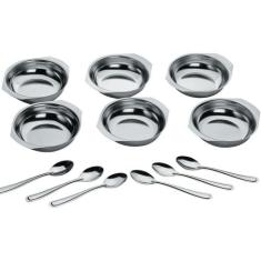 Conjunto Potes Sobremesa Inox 12 Peças Pote Colher Cozinha - Taumer