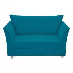 Namoradeira Lisboa 2 Lugares Salão Suede Azul Tiffany