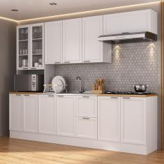 Cozinha Compacta 5 Peças 1 Paneleiro Duplo 2 Aéreos 2 Balcões Soho Cabecasa Madeiramadeira Branco