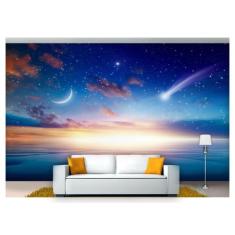 Papel De Parede Lua Noite Praia Luz Do Luar Lua47 - Você Decora