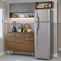 Armário de Cozinha Compacta 165cm Rustic/Cinza Emilly Madesa 08