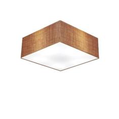 Plafon Quadrado Vivare Md-3050 Cúpula Em Tecido 12/40x40cm - Bivolt Palha 127/220v