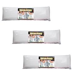 Kit com 3 Travesseiros Viscoelástico 135cm de Corpo - MarcByan