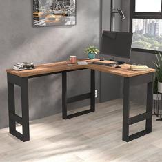 Escrivaninha Industrial em L Foscarini Preto/solanum