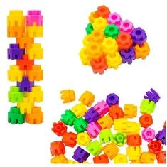 Brinquedo De Montar Interativo Plastico Blocos Infantil Coloridos Hexagonais Encaixar