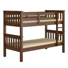 Beliche Solteiro Juvenil com Escada Fixa Bliss P05 Castanho Acetinado 
