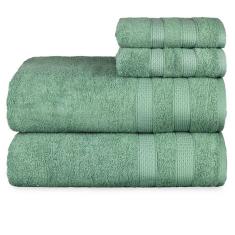 Jogo De Toalhas Fio Penteado Extra Macia 4 Peças - Comfort - Verde