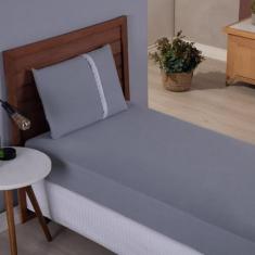Lençol Solteiro Liso Elástico 100% Algodão Varias Cores - Meta Mark, C