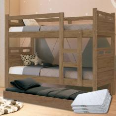 Beliche com Cama Auxiliar 03 Colchões D20 Treliche Completa