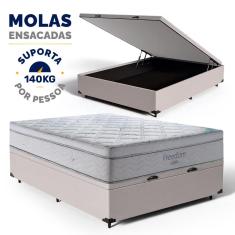Cama Box Baú com Colchão de Molas Ensacadas D33 Pillow In Ortobom Freedom Casal 138cm