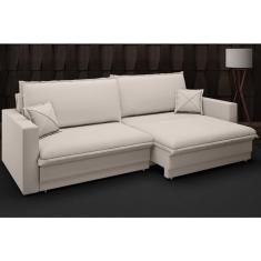 Sofá Tango 2,40m sem caixa, Retrátil e Reclinável Velosuede Bege - netsofas